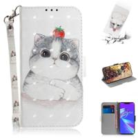 3D gekleurde tekening cute cat patroon horizontale Flip lederen case voor ASUS Zenfone Max (m2) ZB633KL met houder & kaartsleuven & portemonnee - thumbnail