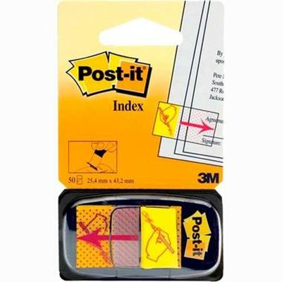 Zelfklevende briefjes Post-it INDEX 680 Geel 25 x 50 mm