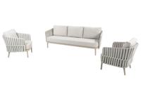 Taste by 4SO Eva lounge set 3 zits bank met 2 lounge stoelen latta - thumbnail