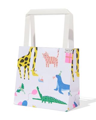 HEMA Cadeautasjes Papier 13x13x7 Feestbeesten - 6 Stuks