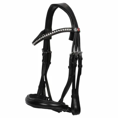 Rossner Barolo stang en trens hoofdstel zwart maat:cob Rossner Barolo stang en trens hoofdstel zwart maat:cob