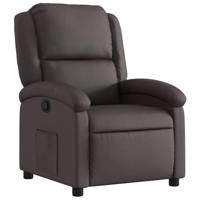 Fauteuil verstelbaar echt leer donkerbruin - thumbnail