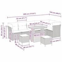 Tuinbankenset 8 pcs Beige poly rattan - thumbnail