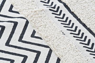 Tapijt DKD Home Decor Zwart Zig-zag Wit (160 x 226 x 0,7 cm) Tapijt DKD Home Decor Zwart Zig-zag Wit (160 x 226 x 0,7 cm)