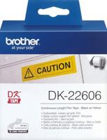 Brother DK-22606 Rol met etiketten 62 mm x 15.24 m Folie Geel 1 stuk(s) Permanent hechtend DK22606 Universele etiketten - thumbnail