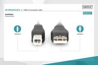 Digitus USB-kabel USB 2.0 USB-A stekker, USB-B stekker 1.00 m Zwart AK-300102-010-S - thumbnail