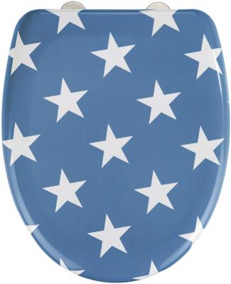 Wenko Wc-bril Stella 45 X 38 Cm Duroplast Blauw/wit