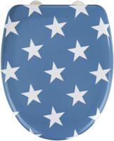 Wenko Wc-bril Stella 45 X 38 Cm Duroplast Blauw/wit - thumbnail