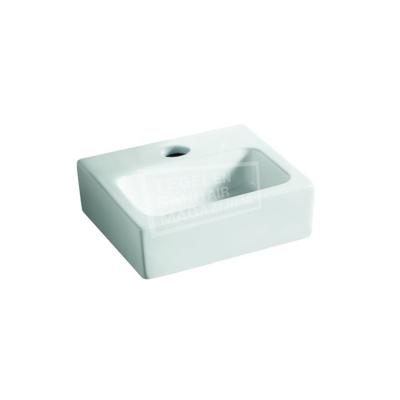 Fontein Wiesbaden Leto | 28x25x9 cm | Keramiek | Wandmontage | 1 kraangat | Rechthoek | Wit glans