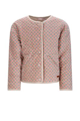 NoNo winter velvet jas meisjes - groen - Dimo - AOP rib