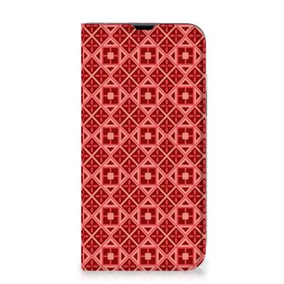 iPhone 13 Pro Max | Hoesje met Magneet | Batik Rood