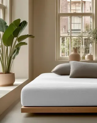 Dreamhouse Hoeslaken Mousseline Wit 90 x 200 + 30 cm