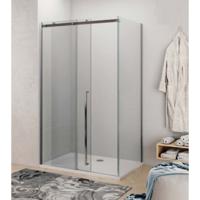 Douchecabine Lacus La Maddalena 140 cm Schuifdeur met Zijwand RVS Profiel - thumbnail