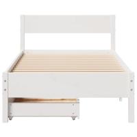 Bedframe zonder matras massief grenenhout wit 75x190 cm - thumbnail