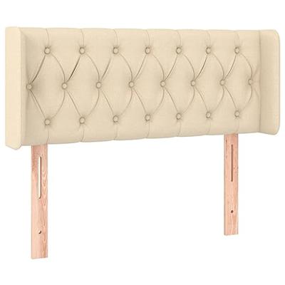 Hoofdbord LED 93x16x78/88 cm stof crèmekleurig