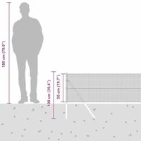 VidaXL Afrasteringspaal grijs 25 x 0,5 m (12 x 12 mm gaas) staal - thumbnail