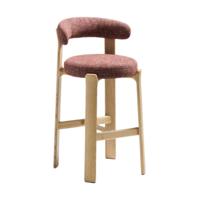 Kave Home Granite barkruk H75 chenille Terra/naturel - thumbnail