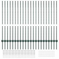VidaXL Afrasteringspaal 22 pcs groen 160 cm staal - thumbnail