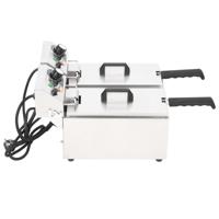 VidaXL 50742 friteuse Frituurpan 12 l Dubbel Zwart, Zilver Vrijstaand 4000 W - thumbnail