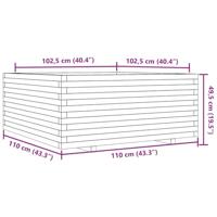 Plantenbak 110x110x49,5 cm massief grenenhout wasbruin - thumbnail