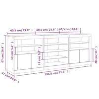 Dressoir met LED-verlichting 181,5x37x67 cm wit - thumbnail