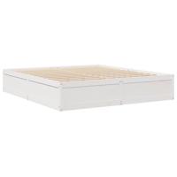 Bed met boekenkast zonder matras grenenhout wit 180x200 cm - thumbnail