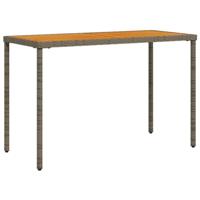 Tuintafel met acaciahouten blad 115x54x74 cm poly rattan grijs - thumbnail