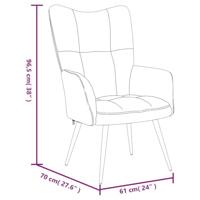 Relaxstoel met voetenbank fluweel zwart - thumbnail