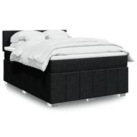 Boxspring met matras stof zwart 160x200 cm - thumbnail