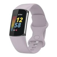 By Qubix - Compatible met Fitbit Charge 5 - Fitbit Charge 6 Sportbandje met dubbele lus - Lavendel - Maat: L - Compatible fitbit bandje - thumbnail