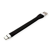 Roline USB-kabel USB 3.2 Gen1 (USB 3.0 / USB 3.1 Gen1) USB-A stekker, USB-C stekker 0.11 m Zwart 11.02.9014 - thumbnail