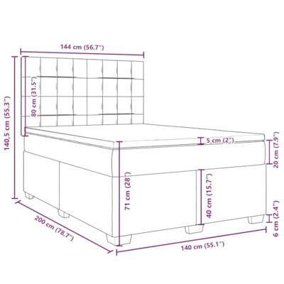 Boxspring met matras stof zwart 140x200 cm