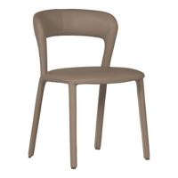 WOOOD Eetkamerstoel 'Noble' Lederlook, kleur Zand - thumbnail