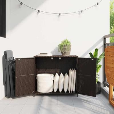 Tuinkast 83x45x76 cm poly rattan bruin