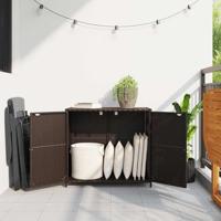 Tuinkast 83x45x76 cm poly rattan bruin - thumbnail