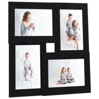VidaXL Fotolijst voor 4x(10x15 cm) foto mdf zwart - thumbnail