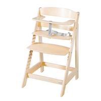 2-in-1 omvormbare kinderstoel - ROBA - BORN UP - Inclusief verstelbare 'Greyish Quilted' relaxfauteuil - Natuurlijk hout - thumbnail