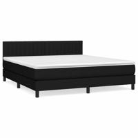 Boxspring met matras stof zwart 180x200 cm - thumbnail