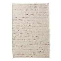 Tapeso Wollen vloerkleed handweef Oslo - crème - 70x130 cm - thumbnail