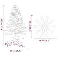 Kerstdecoratie kerstboom 100 cm massief grenenhout wit - thumbnail