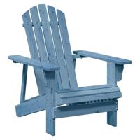 Stoel Adirondack met voetenbank massief vurenhout blauw - thumbnail