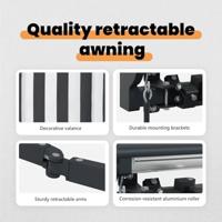 VidaXL Inklapbaar zonnescherm antraciet en wit 300 x 250 cm - thumbnail