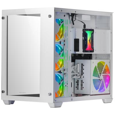 ATX Semi-toren doos Mars Gaming MCV3 PREMIUM XXL RGB Wit