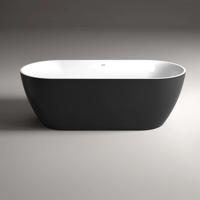 Vrijstaand Bad Sanilux Moon 180 cm Zwart Wit - thumbnail