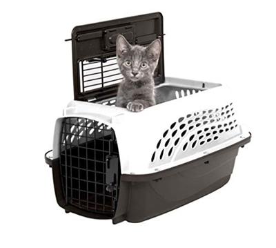 Petmate 2-deurs Top Load Kennel voor katten, 19-inch, parelwit/koffiemalen