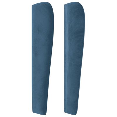 Boxspring met matras fluweel donkerblauw 140x200 cm - thumbnail