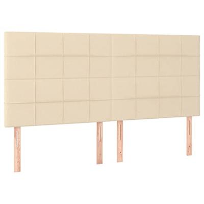 Bedframe zonder matras stof crèmekleurig 180x200 cm