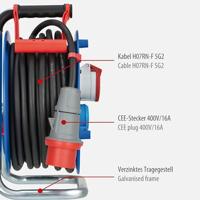 Brennenstuhl 1237980 Kabelhaspel 30.00 m Zwart CEE-stekker 16 A 5-polig - thumbnail