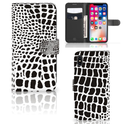 Apple iPhone Xs Max | Telefoonhoesje | Met pasjeshouder | Slangenprint