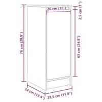 Dressoir 29,5x34x76 cm bewerkt hout grijs sonoma eikenkleurig - thumbnail